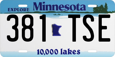 MN license plate 381TSE
