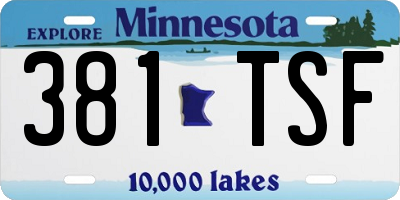 MN license plate 381TSF