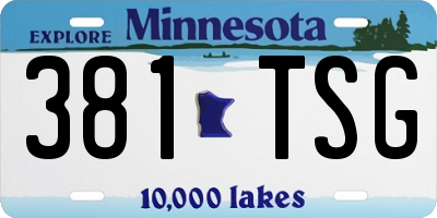 MN license plate 381TSG
