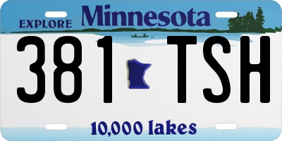 MN license plate 381TSH