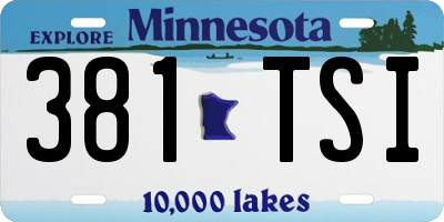MN license plate 381TSI