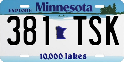 MN license plate 381TSK