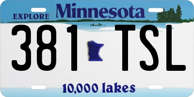 MN license plate 381TSL