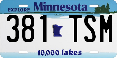 MN license plate 381TSM