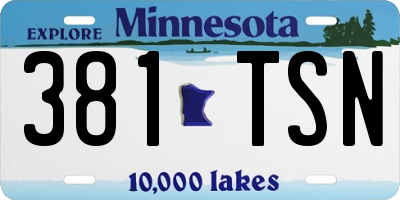 MN license plate 381TSN