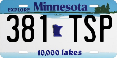MN license plate 381TSP