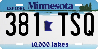 MN license plate 381TSQ