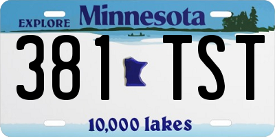 MN license plate 381TST