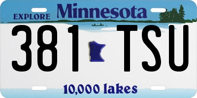 MN license plate 381TSU