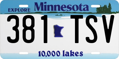 MN license plate 381TSV
