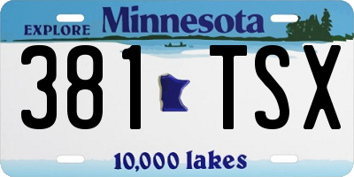 MN license plate 381TSX