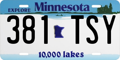 MN license plate 381TSY