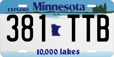 MN license plate 381TTB