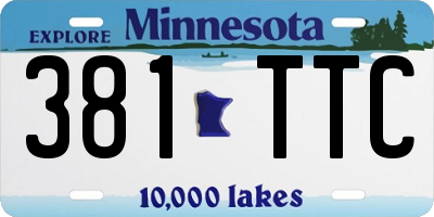 MN license plate 381TTC