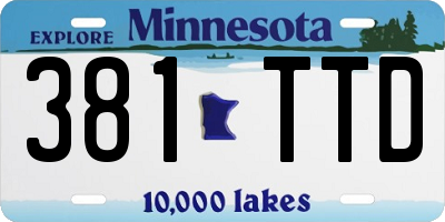 MN license plate 381TTD