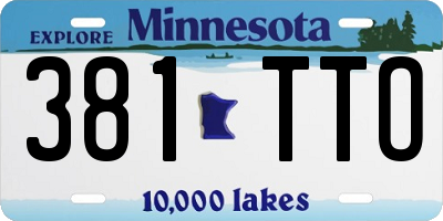MN license plate 381TTO
