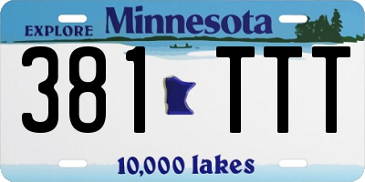 MN license plate 381TTT