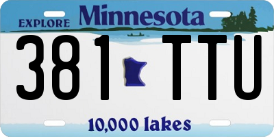 MN license plate 381TTU