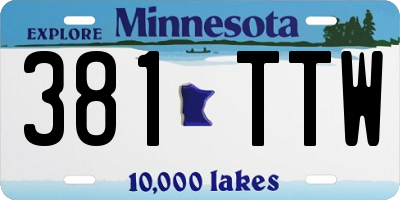 MN license plate 381TTW