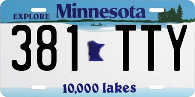 MN license plate 381TTY