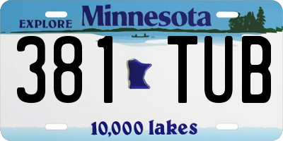 MN license plate 381TUB