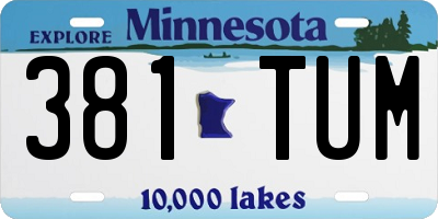 MN license plate 381TUM