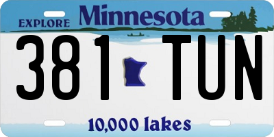 MN license plate 381TUN