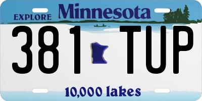 MN license plate 381TUP