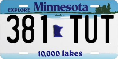 MN license plate 381TUT