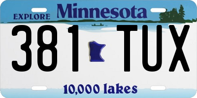 MN license plate 381TUX