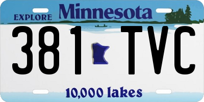 MN license plate 381TVC