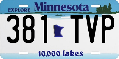 MN license plate 381TVP