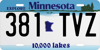 MN license plate 381TVZ