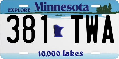 MN license plate 381TWA