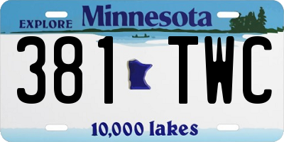 MN license plate 381TWC
