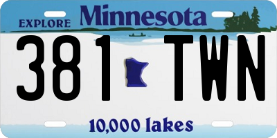 MN license plate 381TWN