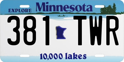 MN license plate 381TWR
