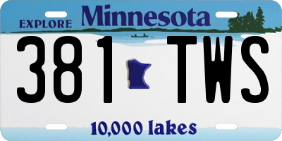 MN license plate 381TWS