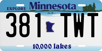 MN license plate 381TWT