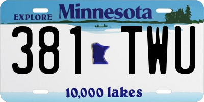 MN license plate 381TWU