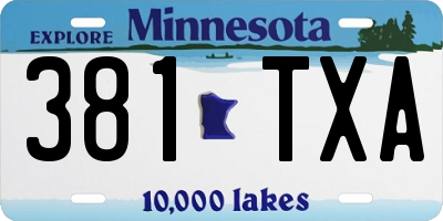 MN license plate 381TXA