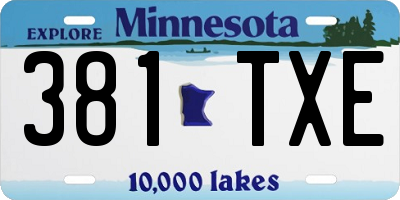 MN license plate 381TXE