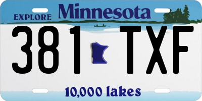 MN license plate 381TXF