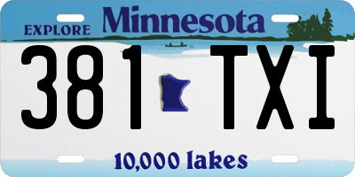MN license plate 381TXI