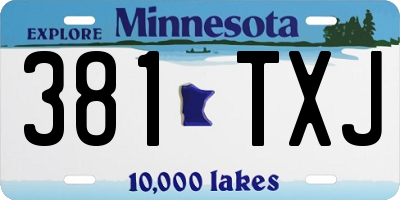 MN license plate 381TXJ