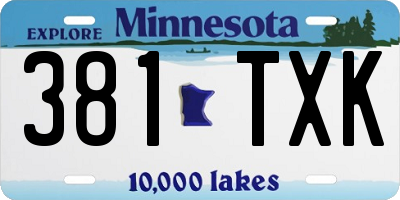 MN license plate 381TXK