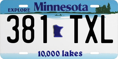 MN license plate 381TXL
