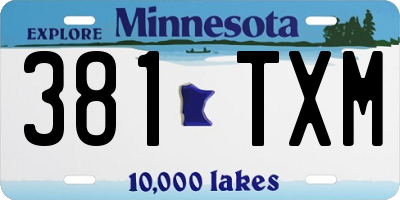 MN license plate 381TXM
