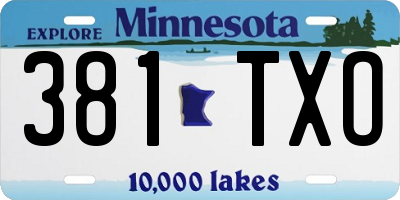 MN license plate 381TXO