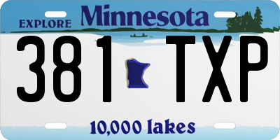 MN license plate 381TXP